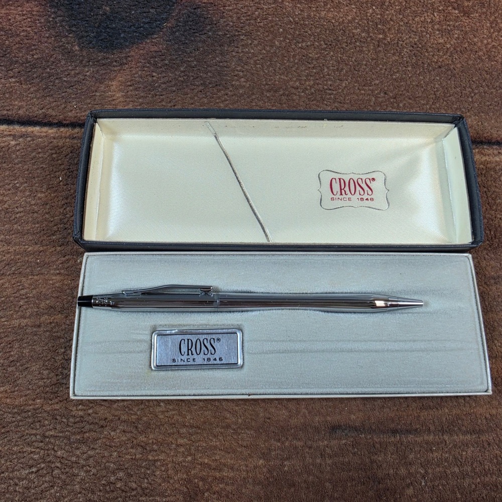 Cross Ballpoint Pen Men Women OS Silver Excellent Chrome 3502 Classic Century